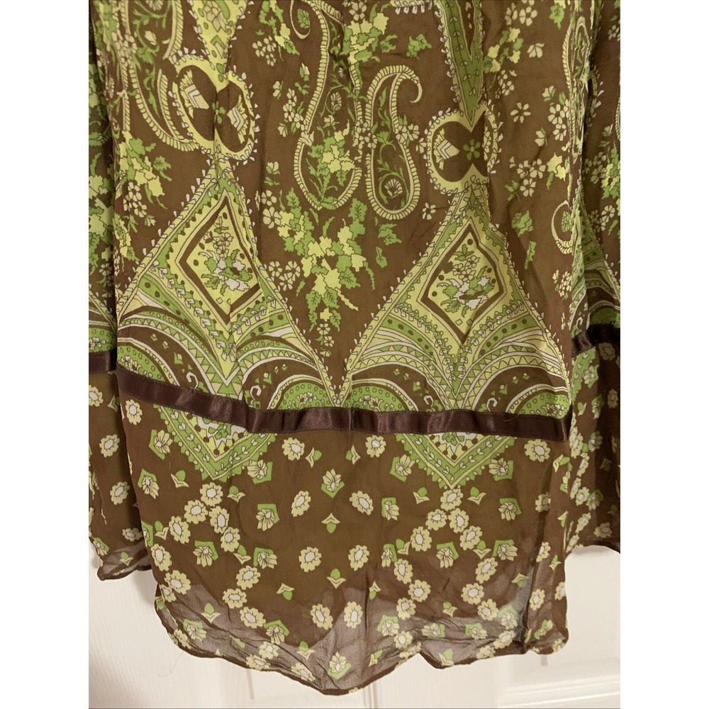 Banana Republic Patchwork Silk MIDI Skirt 14 Multicolor Womens Boho Artsy - Picture 5 of 8